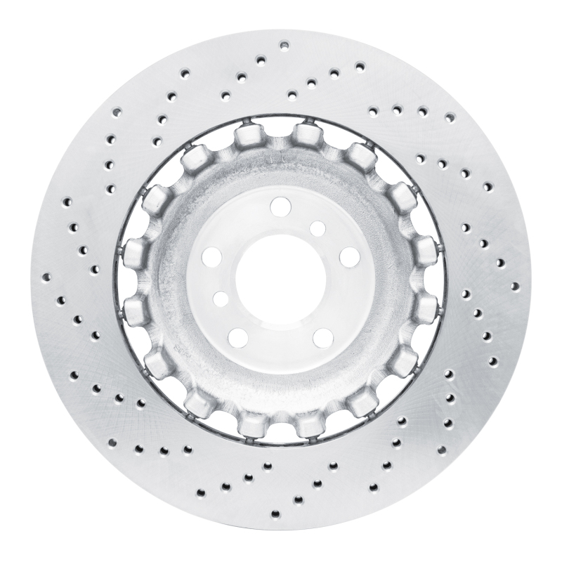 BMW M6 Brake Rotor (1) - Right Rear - R1 Concepts - Drilled, Carbon Alloy, GeoMET - `12-`19